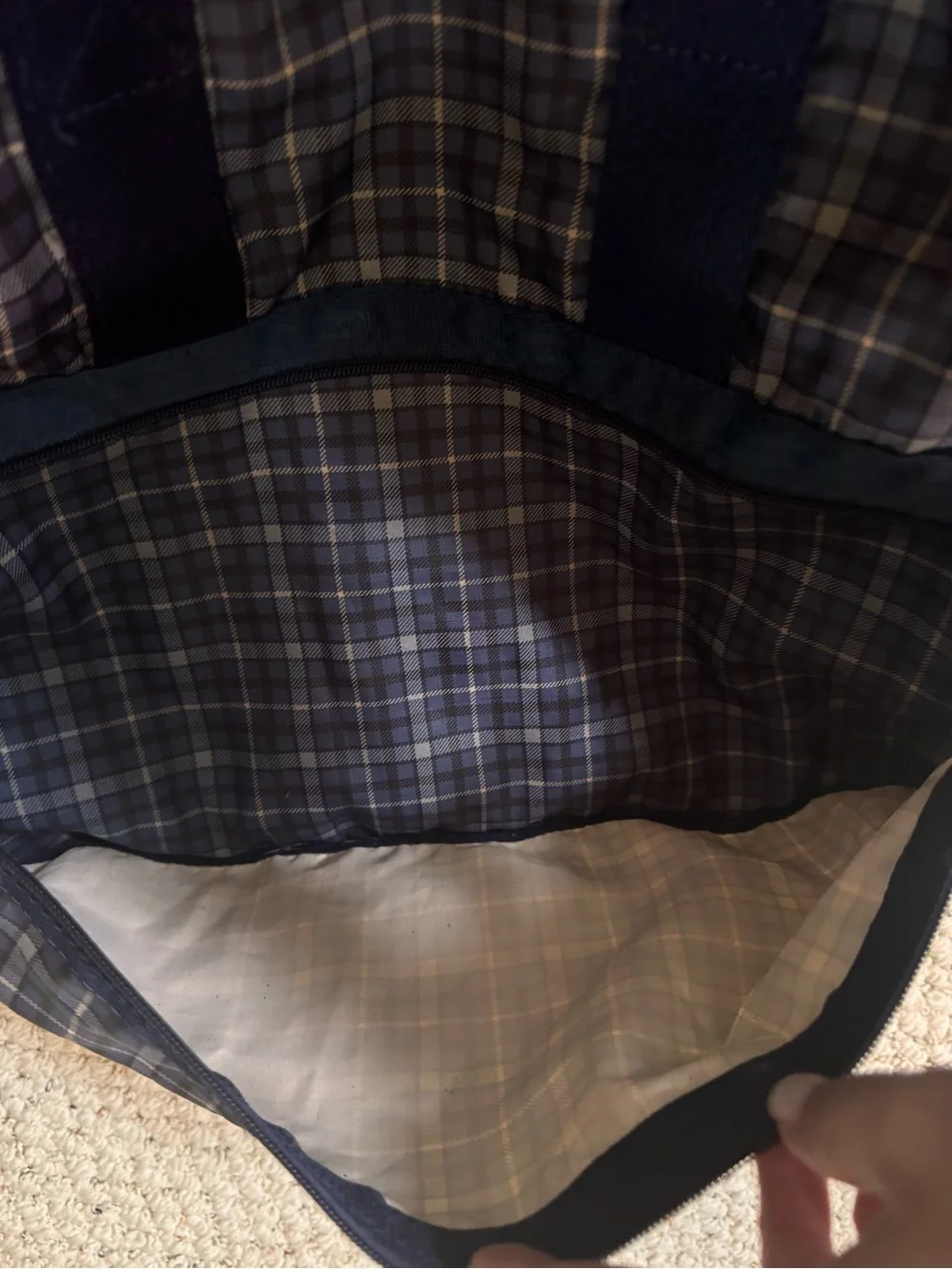 LeSportSac Blue Plaid Duffel Bag - Casual Travel Carryall